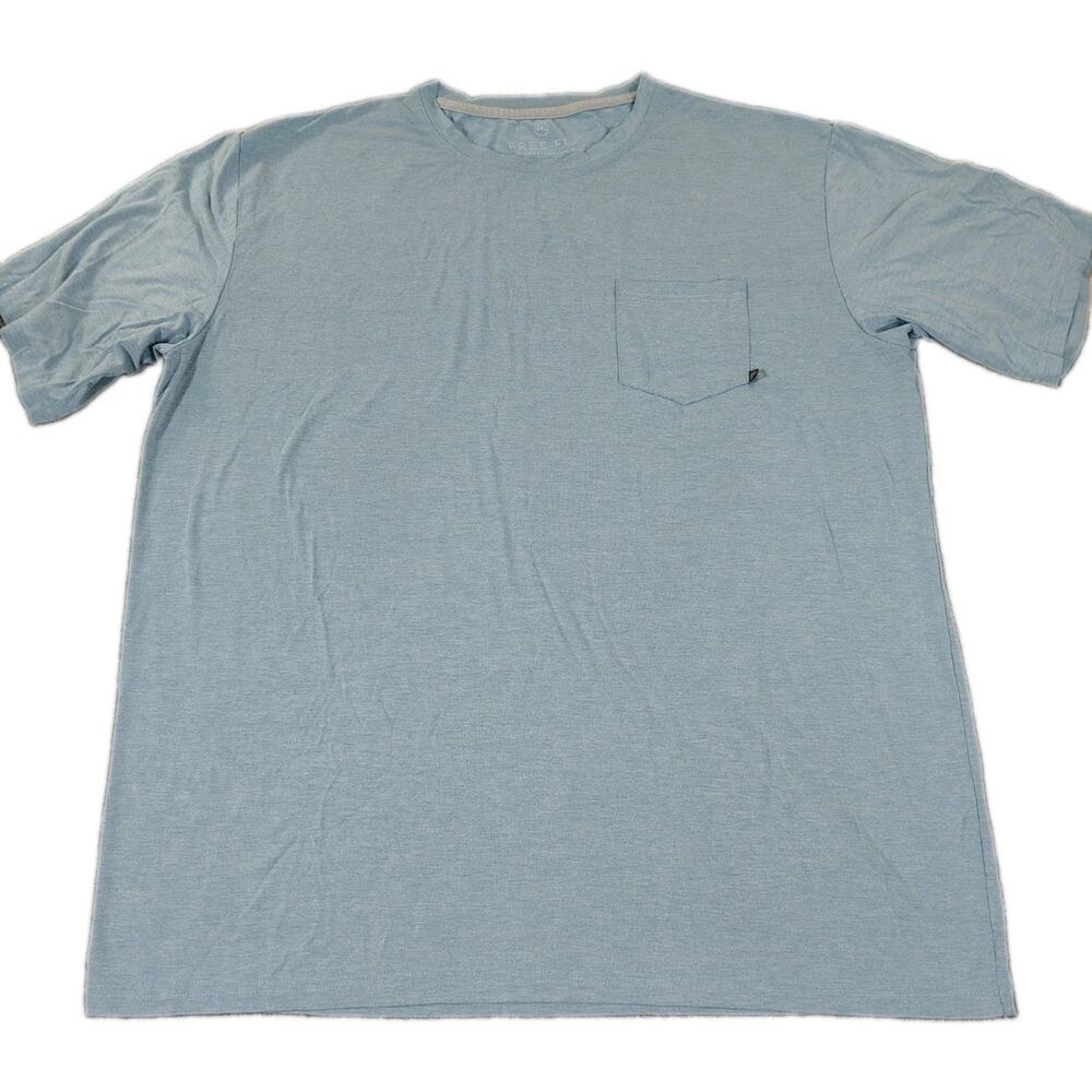 Free Fly Pocket T Shirt Mens XXL Blue Pocket Stretch Outdoor Comfort Minimalist